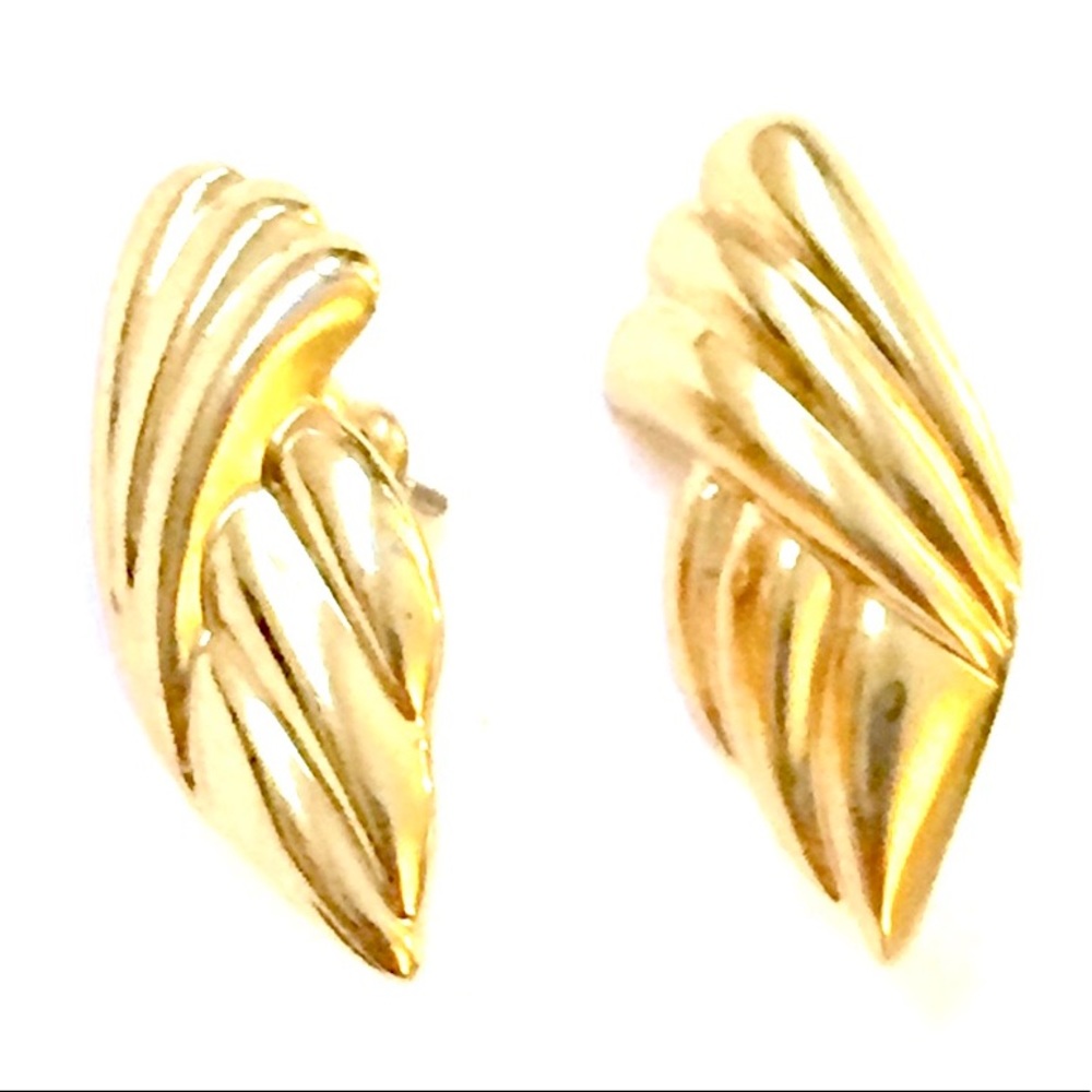 Vintage Modern Minimalist MONET Gold Earrings